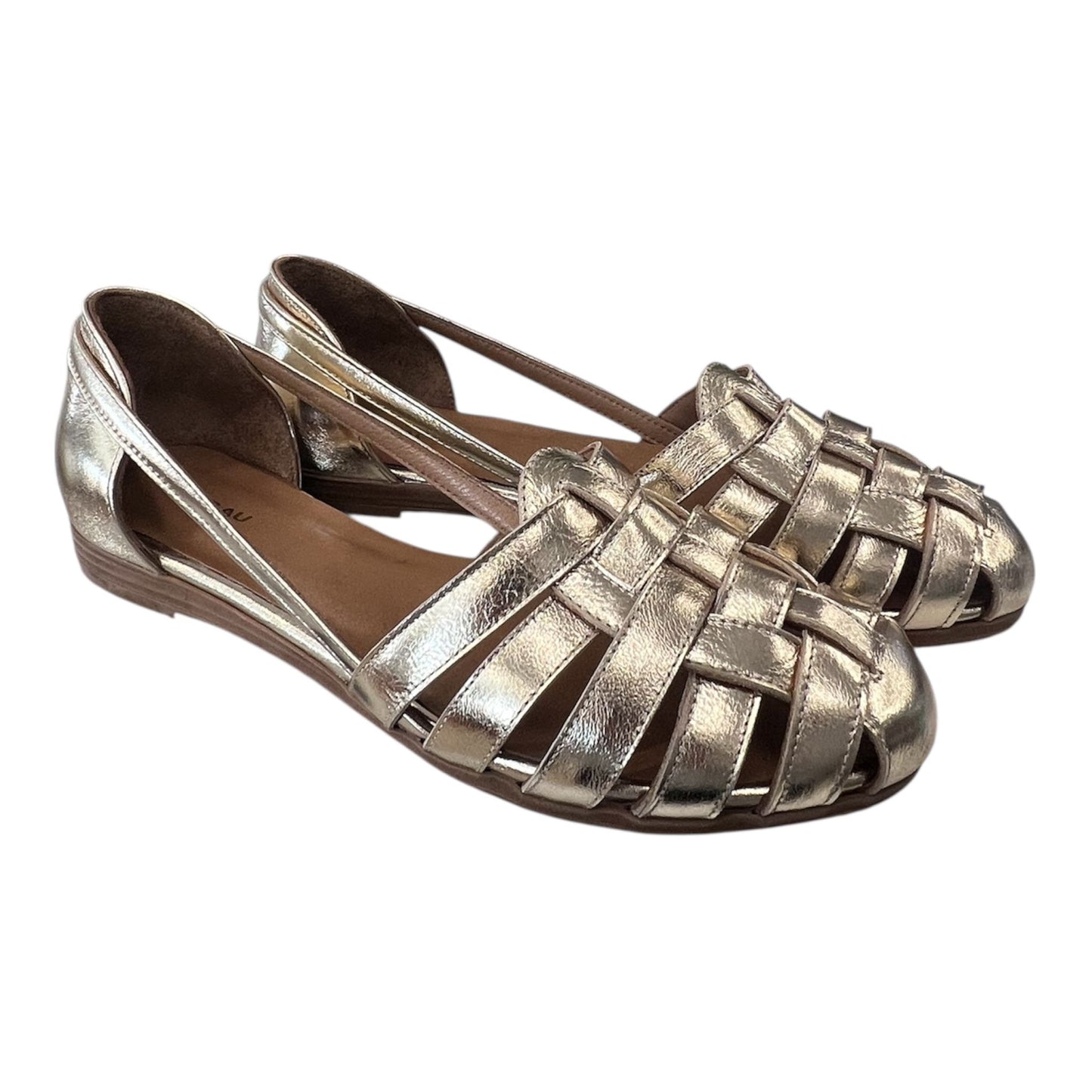 Frau - Ballerina ragnetto donna in pelle laminata.