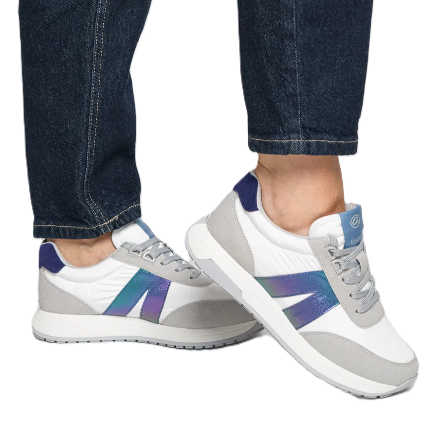 Ara - Sneakers comode in pelle e tela azzurra.