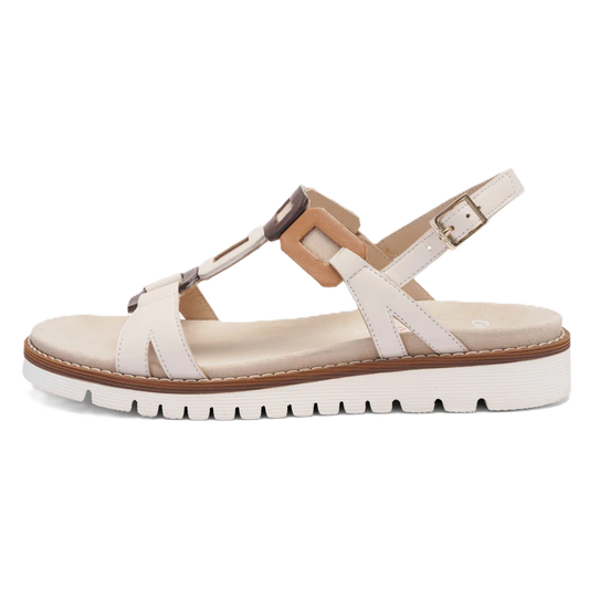 Ara - Sandali comodi in pelle beige e marrone.