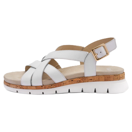 Ara - Sandalo in pelle bianca incrociata.