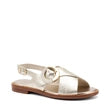 Frau - Sandalo donna in pelle oro con fibbia.