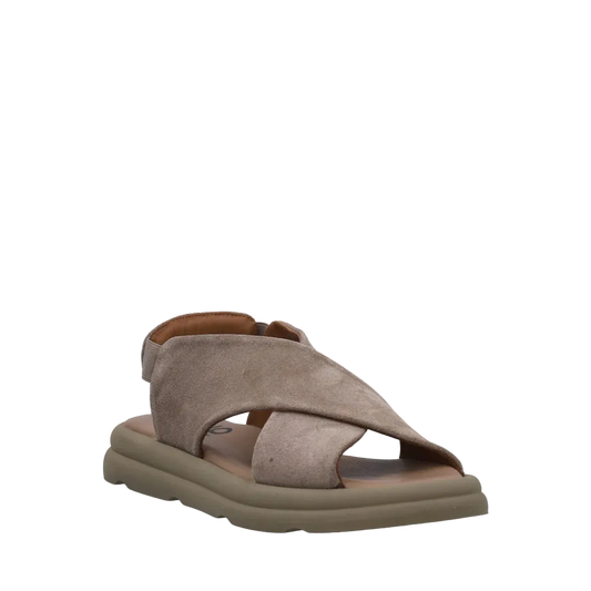 Bueno - Sandalo comodo in camoscio grigio