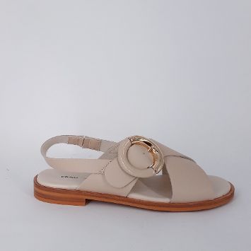 Frau . Sandalo beige a fasce incrociate