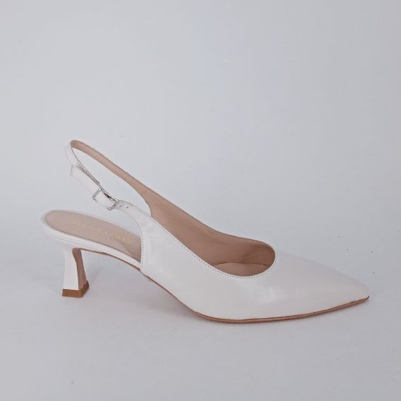 Melluso . Décolleté slingback in pelle bianca -30%