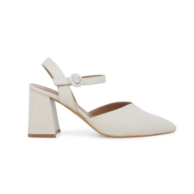 MELLUSO - Decoltè slingback aperto dietro in pelle beige.