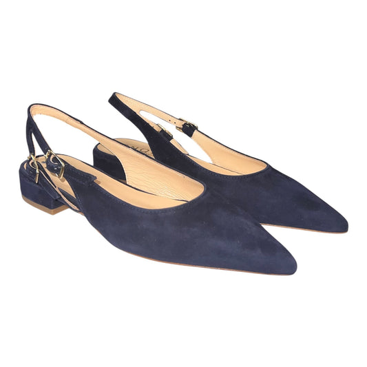 CNQ5 - Slingback donna in pelle scamosciata blu.