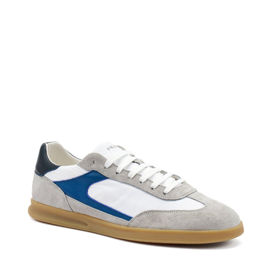 Frau - Sneakers uomo in pelle scamosciata ghiaccio e tessuto.