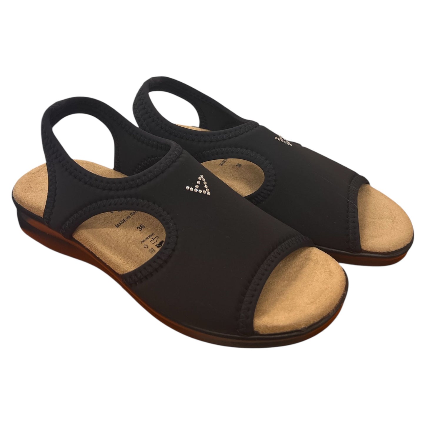 VALLEVERDE- Pantofole da donna elesticizzata nera.