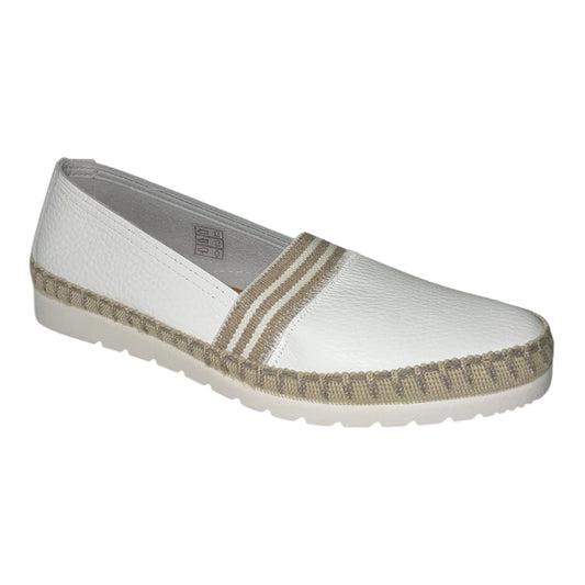 VALLEVERDE - Slip on donna in pelle bianca.