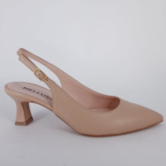 Melluso - Decolleté slingback in pelle fondotinta.