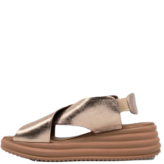 Bueno - Sandali comodi in pelle bronzo