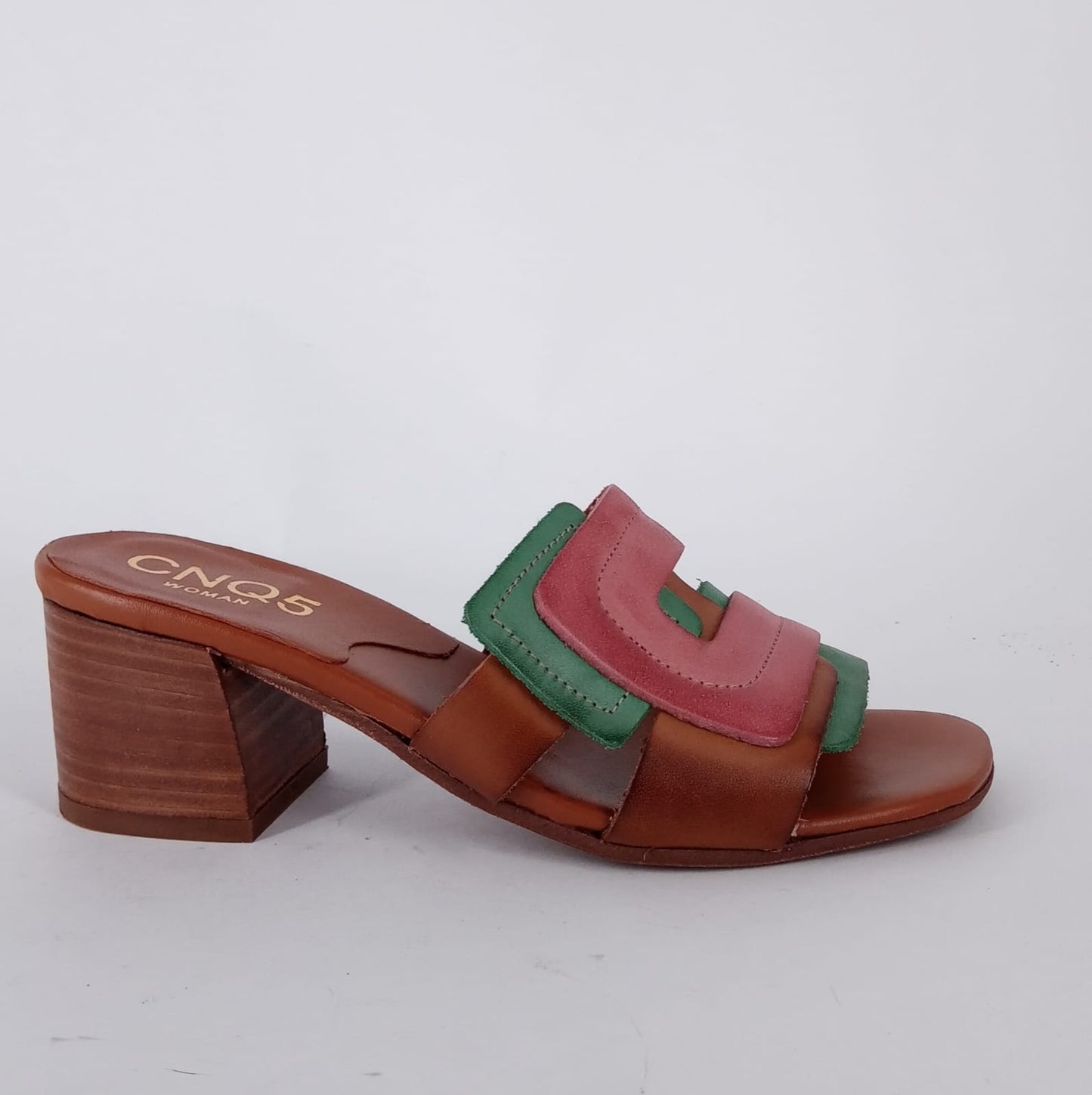 MRC - Ciabatta fashion donna in pelle multicolor.