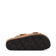 Frau - Ciabatta doppia fascia in pelle marrone.