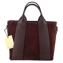 Carica l'immagine nel visualizzatore di Gallery, Marconato borse - Borsa in pelle scamosciata bordeaux.