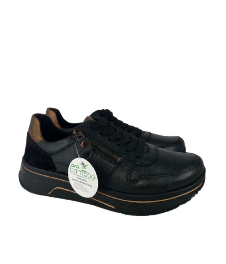 Ara -Sneaker donna in pelle nera.