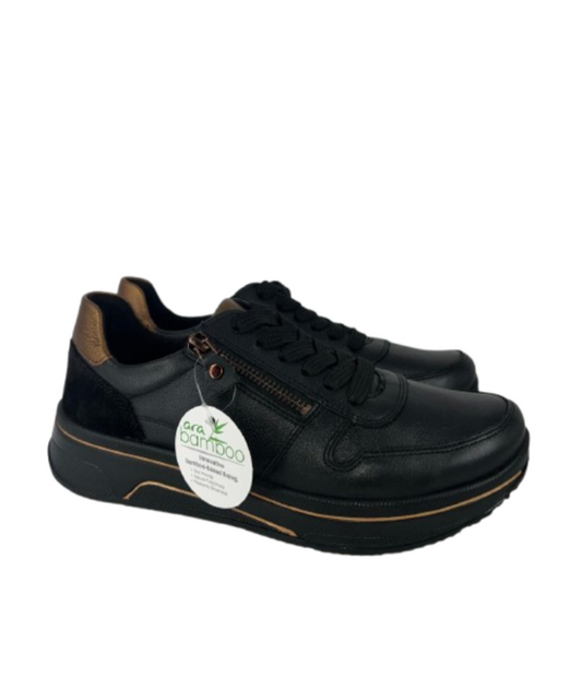 Ara -Sneaker donna in pelle nera.
