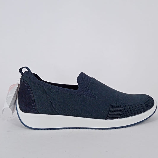 Ara - Mocassino con fascia elastica blu.