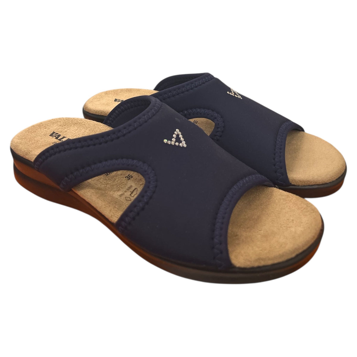 VALLEVERDE- Ciabatta da donna elesticizzata blu.