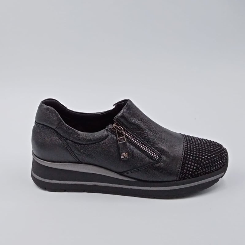 MELLUSO Walk - Sneakers nera con zip - 50%