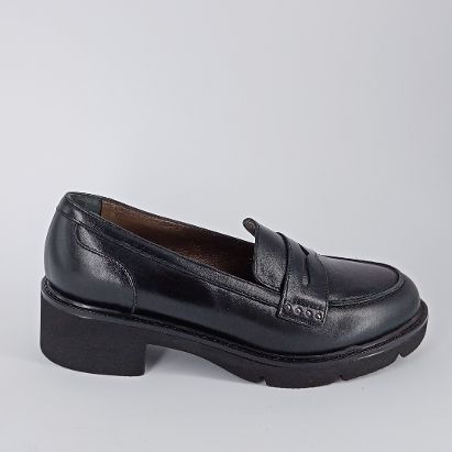 CONFORT. Mocassino in pelle nera. -50%
