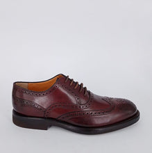 Carica l'immagine nel visualizzatore di Gallery, CALPIERRE . Francesina uomo in pelle bordeaux e puntale a coda di rondine . -20%