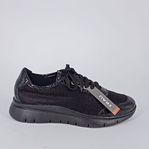 FRAU - Sneaker in tessuto e pelle nero .