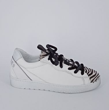 CROMIER - Sneakers in pelle bianca con riporti animalier - 30%