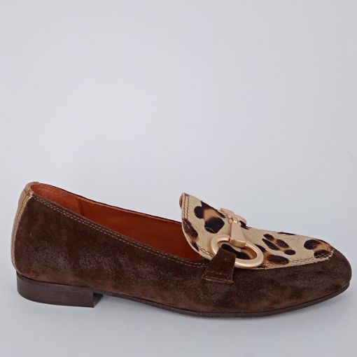 MARCONATOSTYLE - Mocassino in camoscio testa di moro e animalier - 50 %
