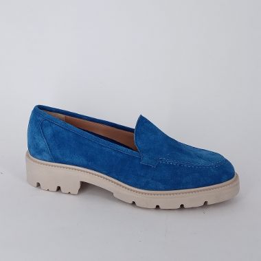 CINZIA VALLE - Mocassini in camoscio bluette -30%