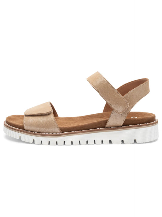 Ara - Sandali comodi in pelle laminata beige. -20%