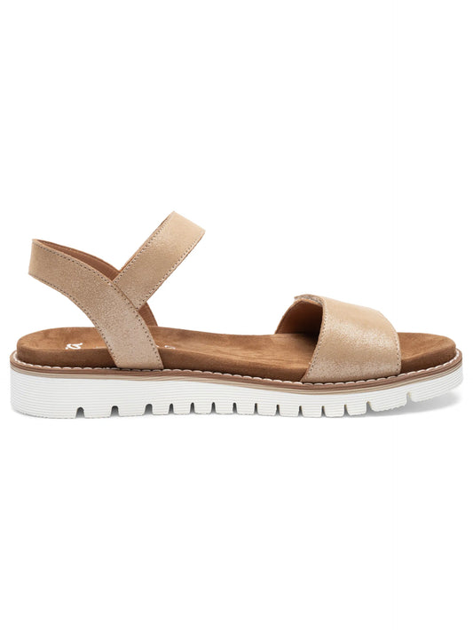 Ara - Sandali comodi in pelle laminata beige. -20%