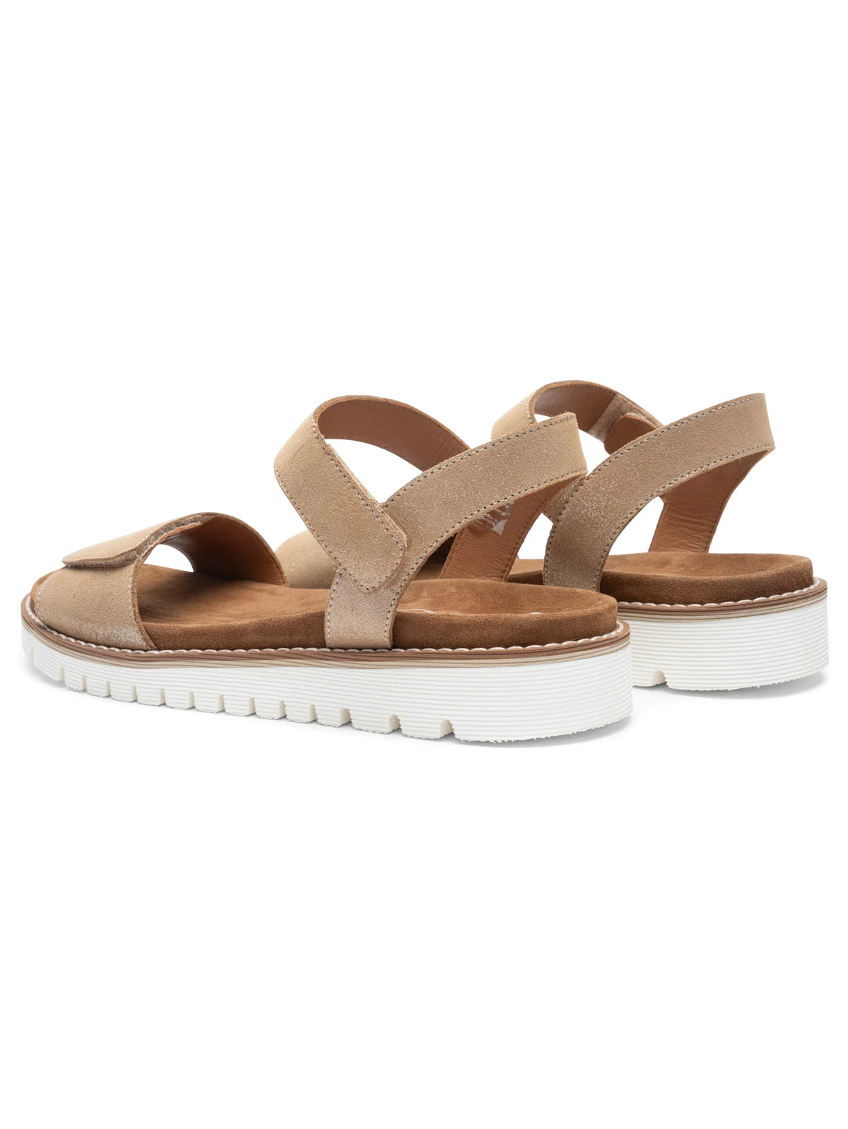 Ara - Sandali comodi in pelle laminata beige. -20%