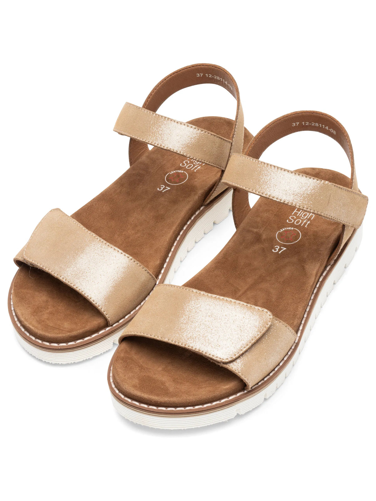 Ara - Sandali comodi in pelle laminata beige. -20%