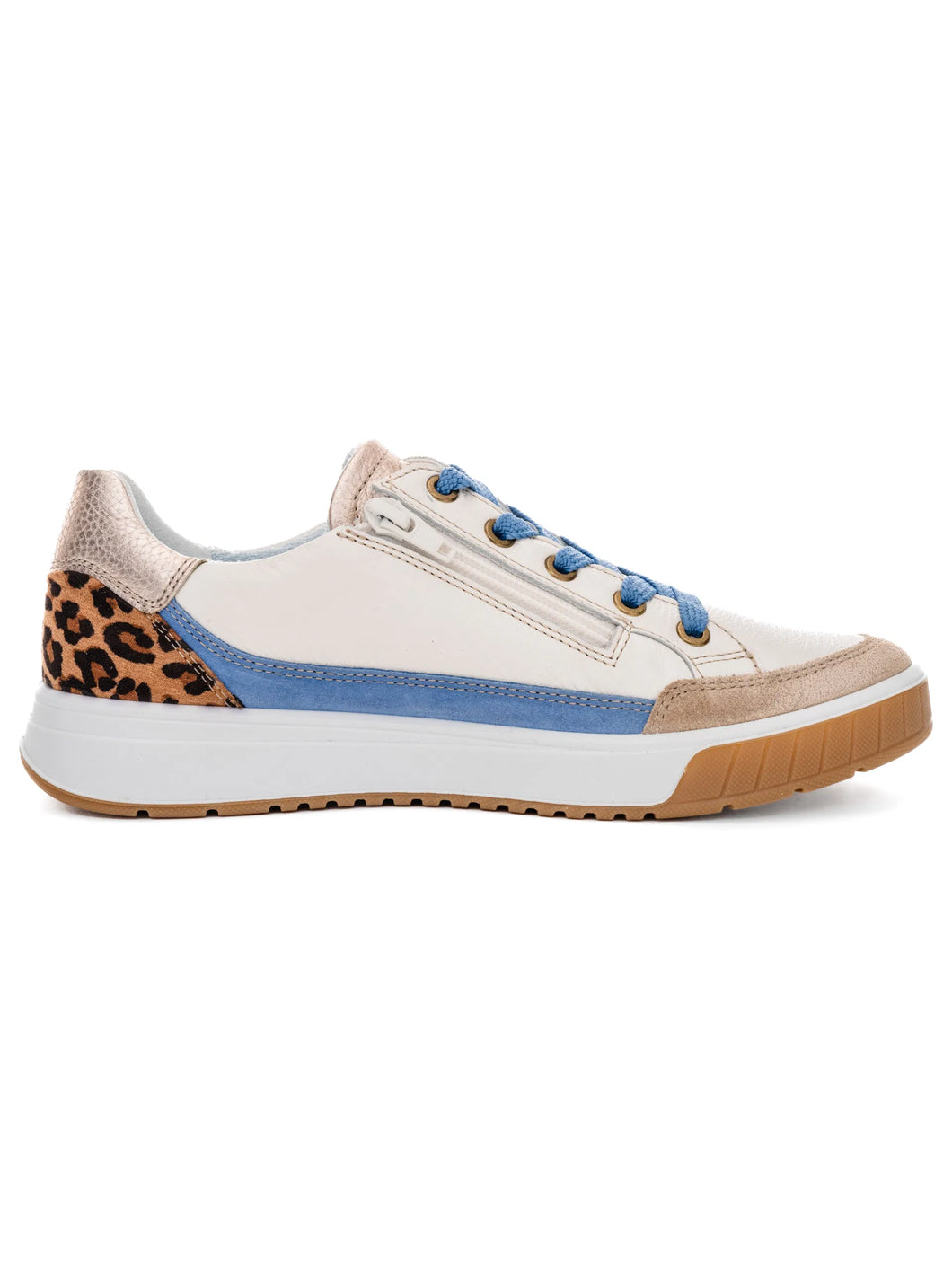 ARA - Sneakers in pelle bianca con animalier.