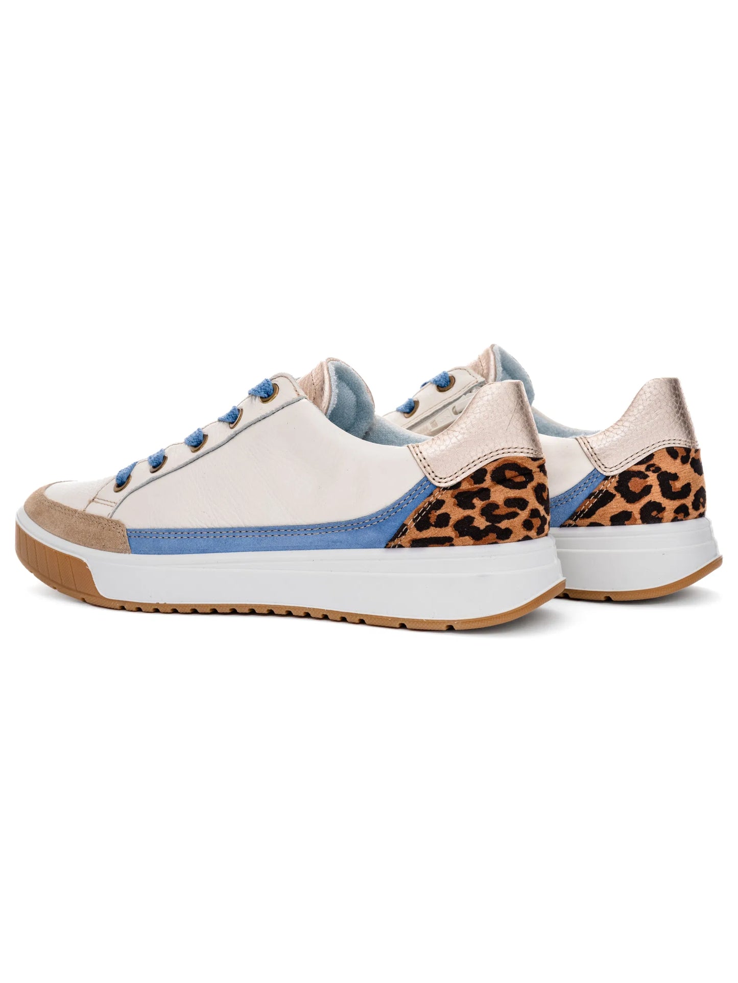ARA - Sneakers in pelle bianca con animalier.