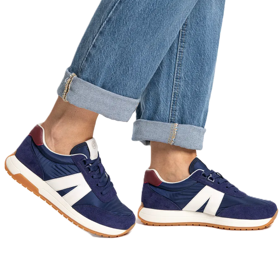 Ara - Sneakers comode in pelle e tela blu.