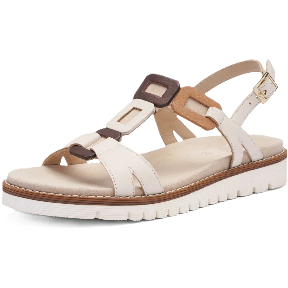 Ara - Sandali comodi in pelle beige e marrone.