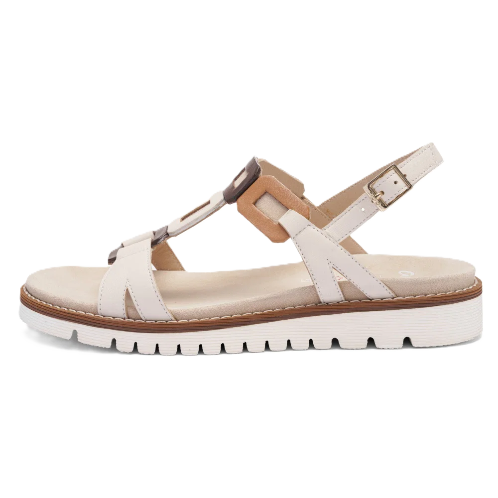 Ara - Sandali comodi in pelle beige e marrone.