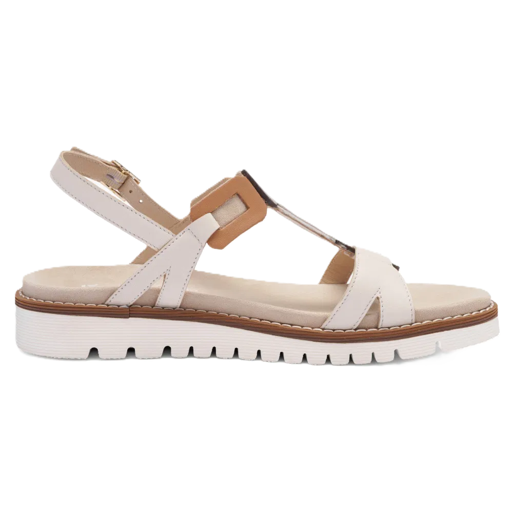 Ara - Sandali comodi in pelle beige e marrone.
