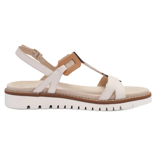 Ara - Sandali comodi in pelle beige e marrone.
