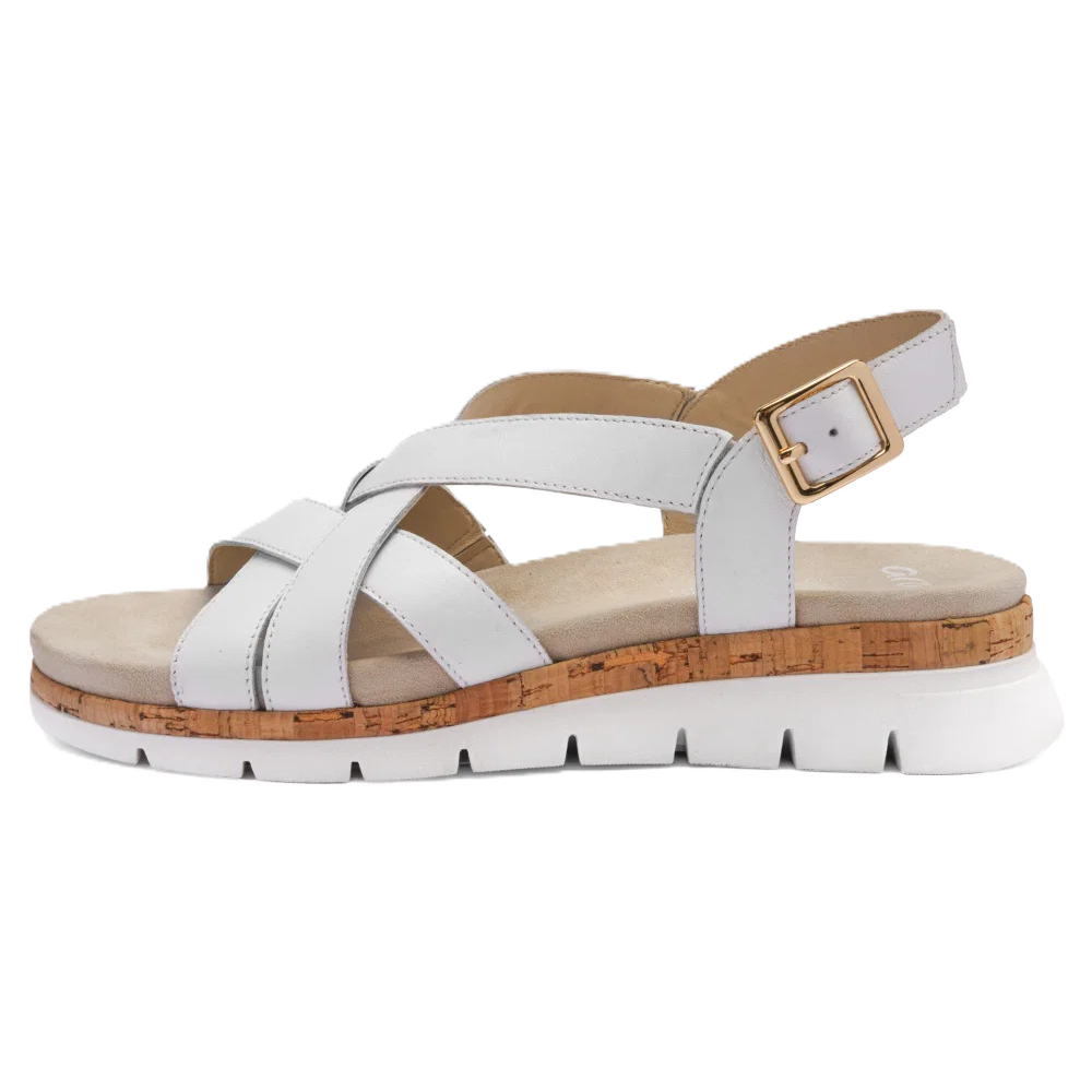 Ara - Sandalo in pelle bianca incrociata.