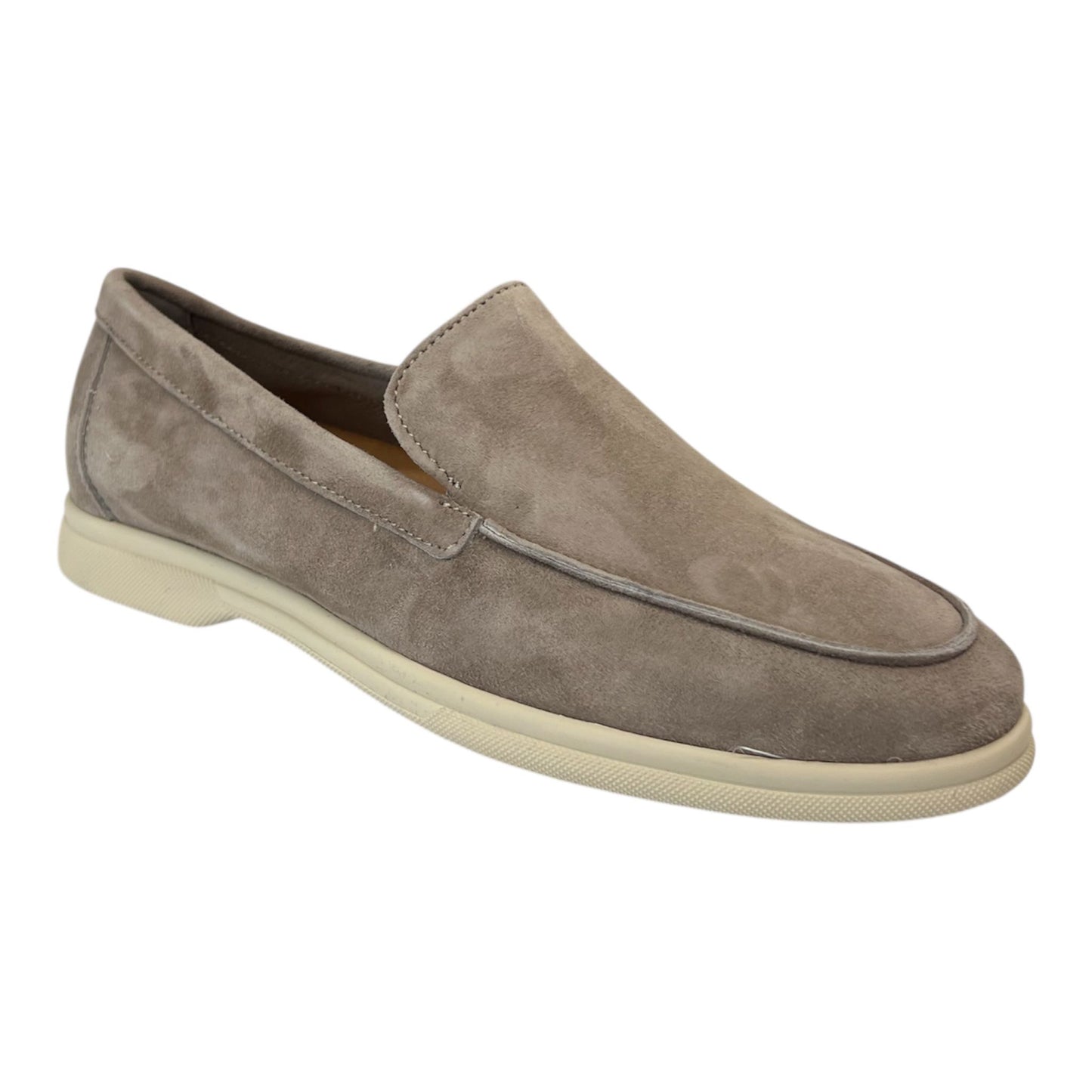 Frau - Mocassino donna in pelle  scamosciata beige.