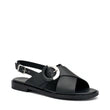 Frau - Sandalo donna in pelle nera con fibbia.