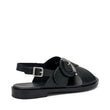 Frau - Sandalo donna in pelle nera con fibbia.