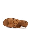 Frau - Sandalo donna in pelle cognac  intrecciato .
