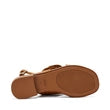 Frau - Sandalo donna in pelle cognac  intrecciato .