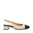 Frau - Slingback in pelle ghiaccio con puntale nero.