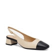 Frau - Slingback in pelle ghiaccio con puntale nero.