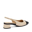 Frau - Slingback in pelle ghiaccio con puntale nero.