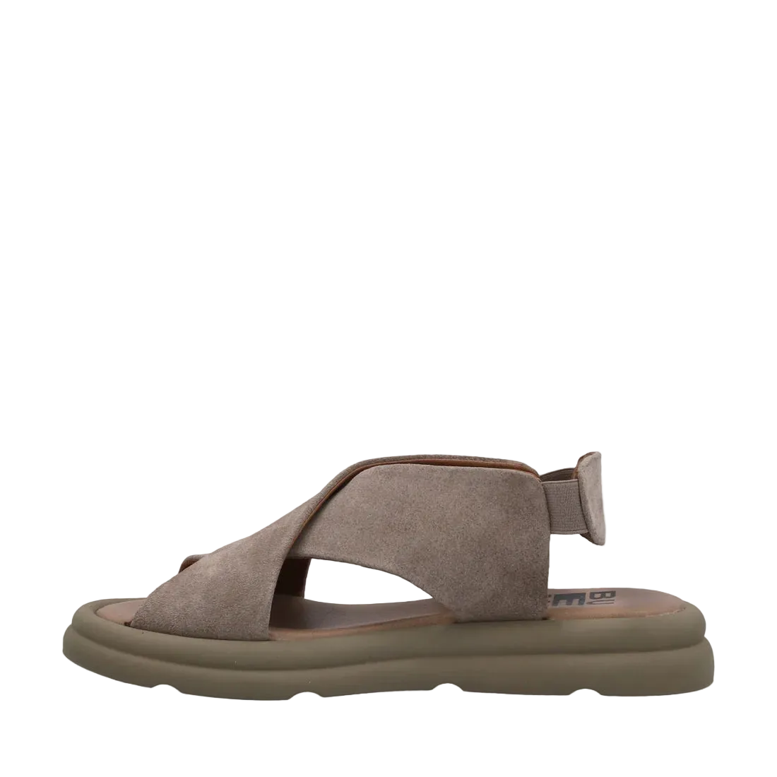 Bueno - Sandalo comodo  in camoscio grigio